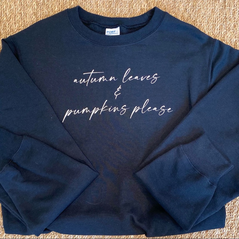 Autumn Leaves & Pumpkin Please Sweatshirt - Picture 3 of 4